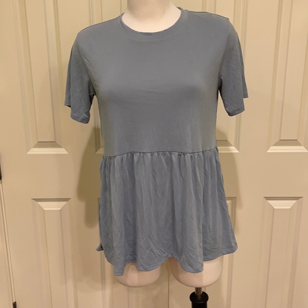 Aerie Slate Blue Baby Doll Knit Top brand new